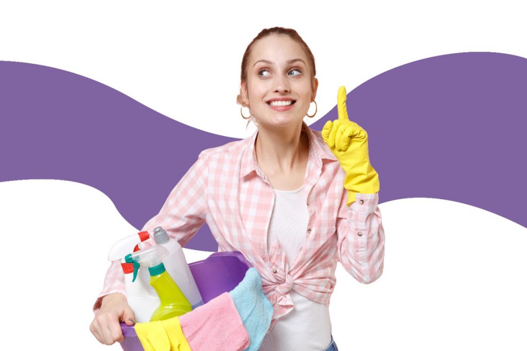 cleaning lady with cleaning hacks